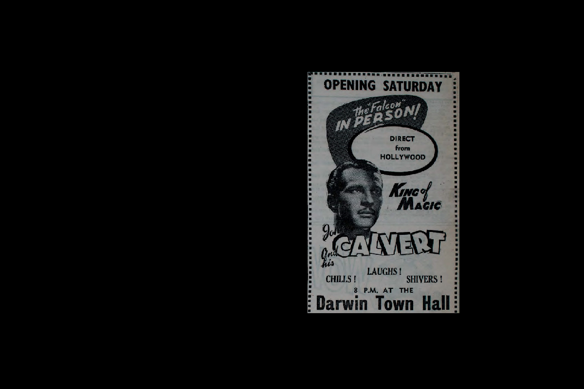 Newspaper advertisement for John Calvert’s magic show.
