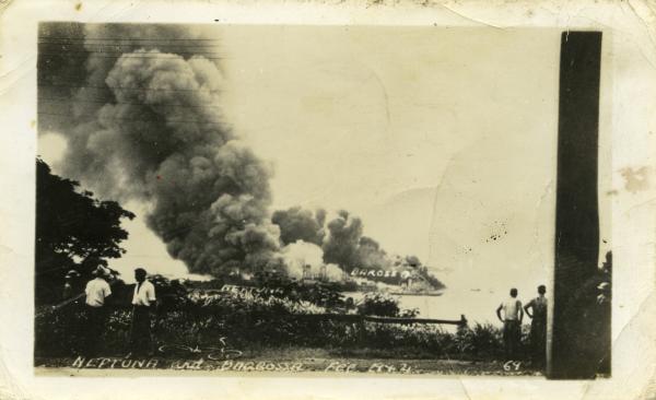 The Neptuna and Barossa after being bombed.